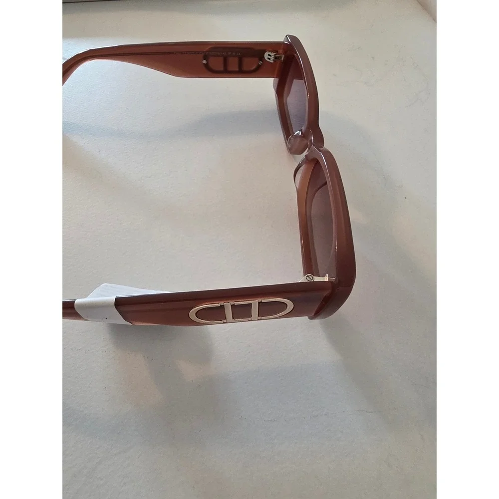Carolina Lemke Berlin Yves CL9222-7 Mauve Rectangular Sunglasses Women NEW